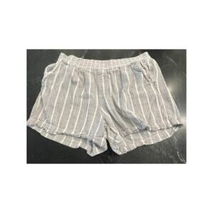 BRIGGS linen blend blk/white stripe baggy shorts XL